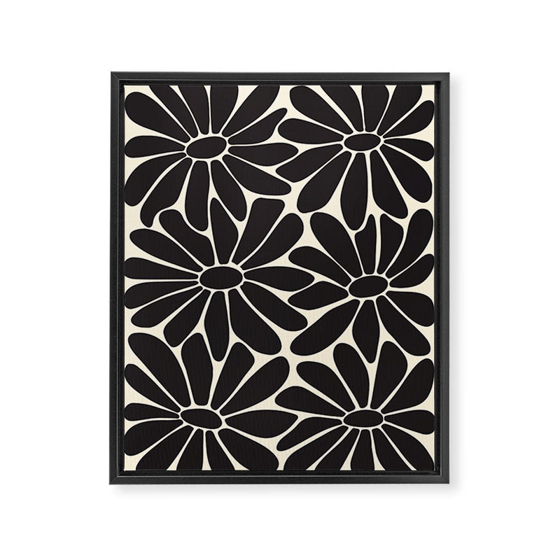 Big Daisy - Groovy Flower - Black & White Framed Canvas Print Gallery Image 8