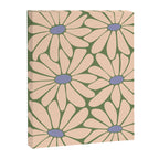 Big Daisy - Groovy Flower Green, Off-white and Blue Canvas Print Gallery Image 8