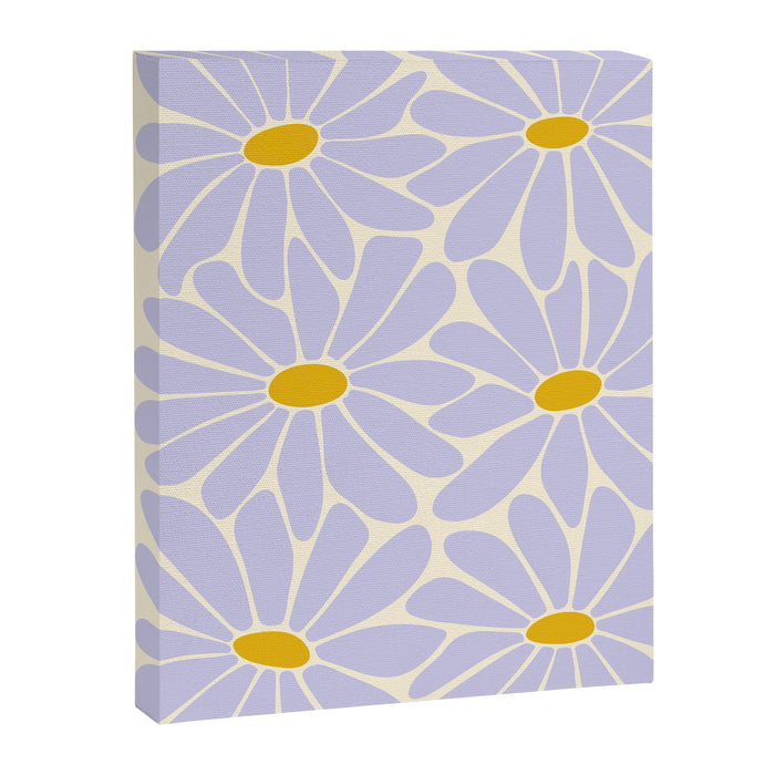Big Daisy - Groovy Flower - Lilac and Yellow Canvas Print Gallery Image 1