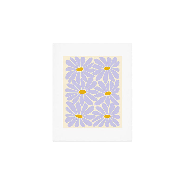Big Daisy - Groovy Flower - Lilac and Yellow Art Print Gallery Image 1