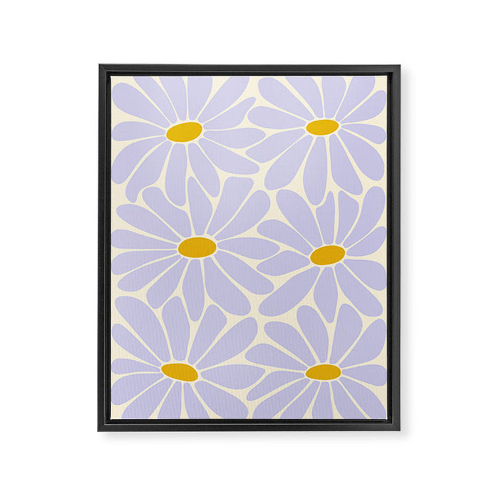 Big Daisy - Groovy Flower - Lilac and Yellow Framed Canvas Print Gallery Image 1