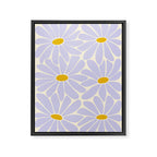 Big Daisy - Groovy Flower - Lilac and Yellow Framed Canvas Print Gallery Image 8