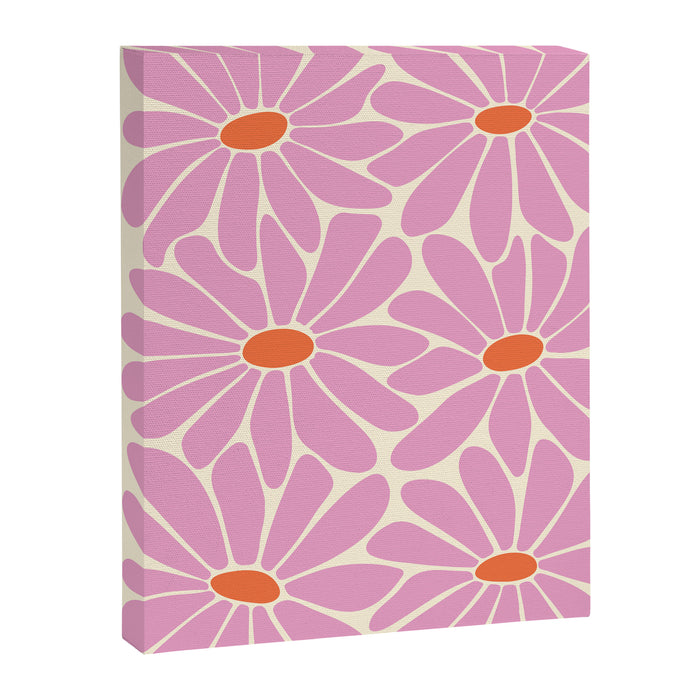 Big Daisy - Groovy Flower - Pink and Orange Canvas Print Gallery Image 1