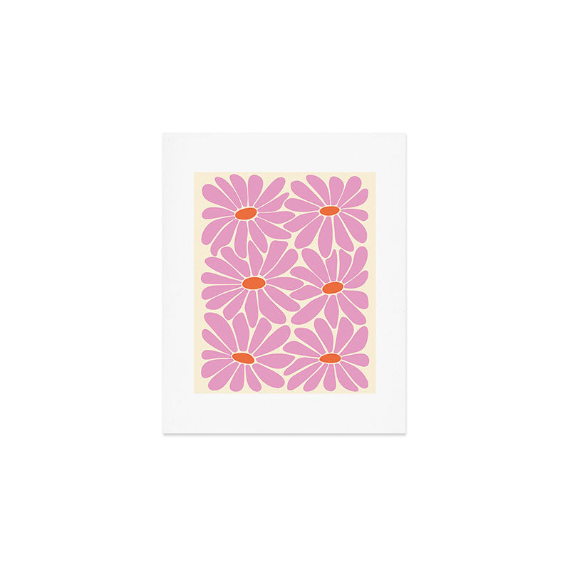 Big Daisy - Groovy Flower - Pink and Orange Art Print Gallery Image 1