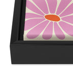 Big Daisy - Groovy Flower - Pink and Orange Framed Canvas Print Gallery Image 3