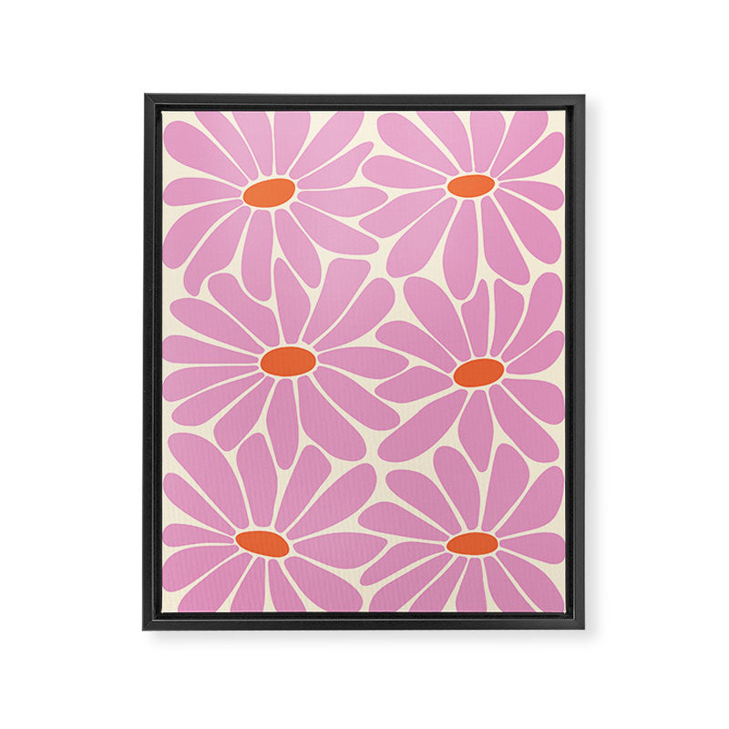 Big Daisy - Groovy Flower - Pink and Orange Framed Canvas Print Gallery Image 8