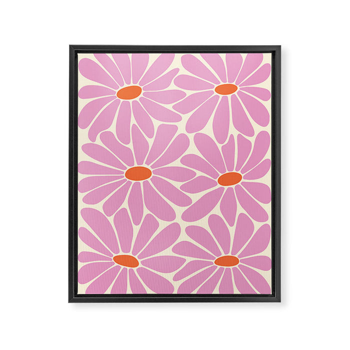 Big Daisy - Groovy Flower - Pink and Orange Framed Canvas Print Gallery Image 1