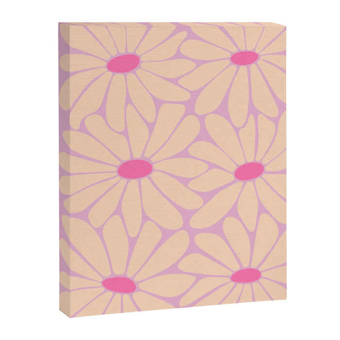 Big Daisy - Groovy Flower Pink Canvas Print Gallery Image 1