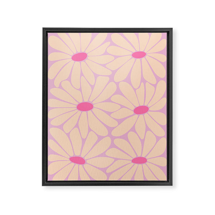 Big Daisy - Groovy Flower Pink Framed Canvas Print Gallery Image 1