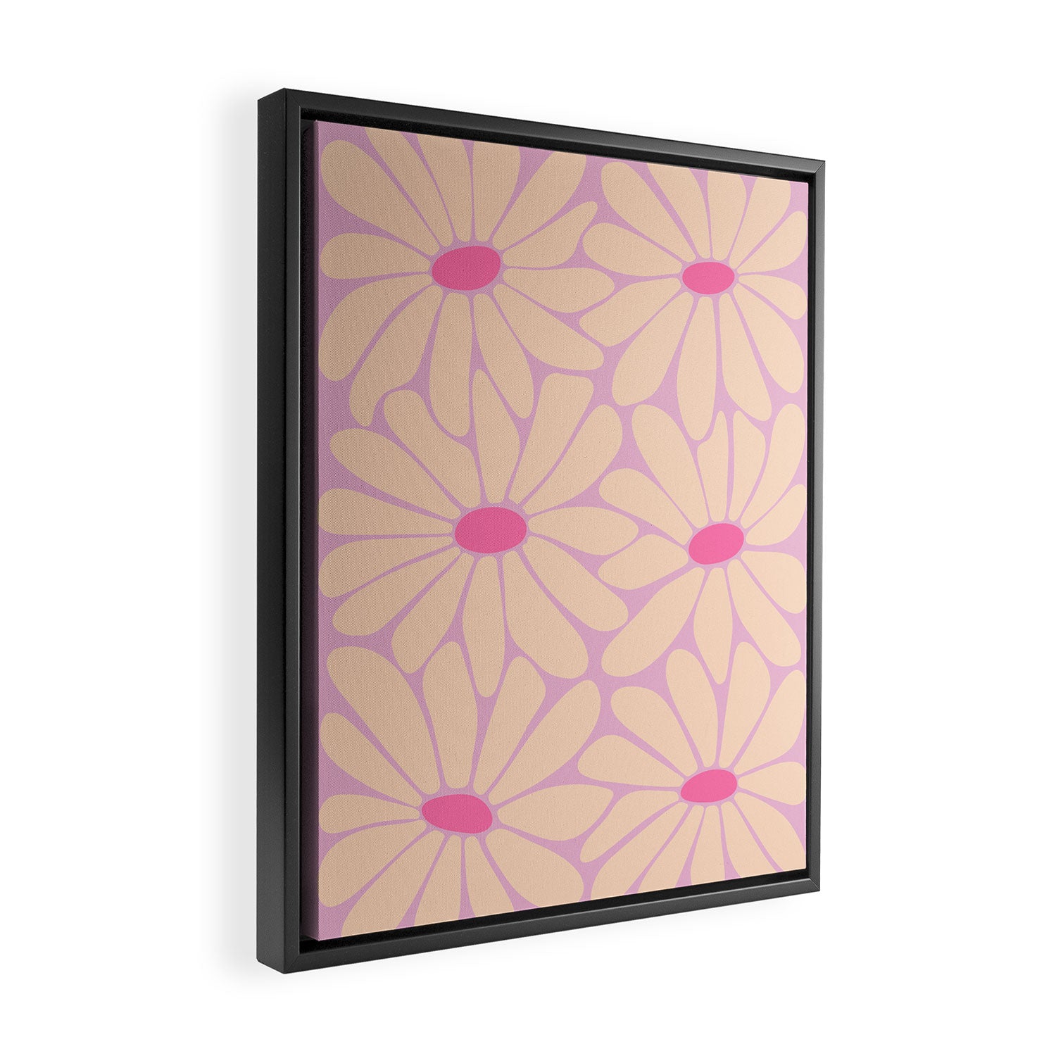 Big Daisy - Groovy Flower Pink Framed Canvas Print Gallery Image 2