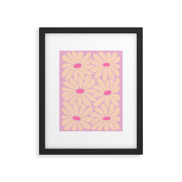 Big Daisy - Groovy Flower Pink Framed Art Print Gallery Image 1
