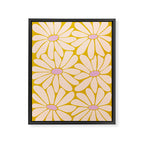 Big Daisy - Groovy Flower - Yellow, Pink and Off-white Framed Canvas Print Gallery Image 8