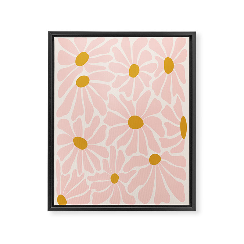 Big Groovy Flower - Light Pink Pastel Framed Canvas Print Gallery Image 8