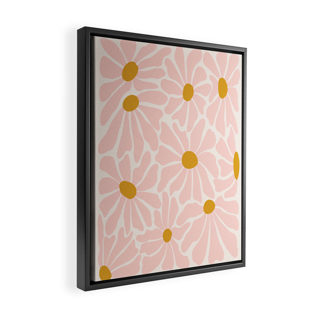 Big Groovy Flower - Light Pink Pastel Framed Canvas Print Gallery Image 2