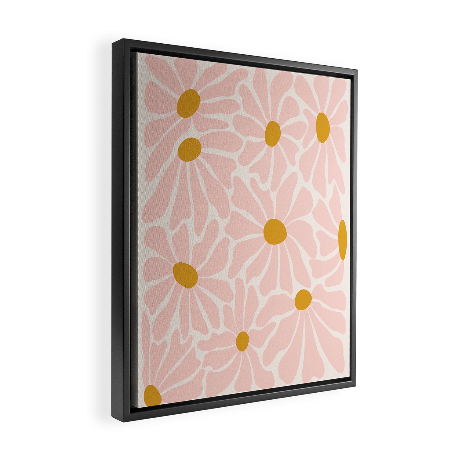 Big Groovy Flower - Light Pink Pastel Framed Canvas Print Gallery Image 2