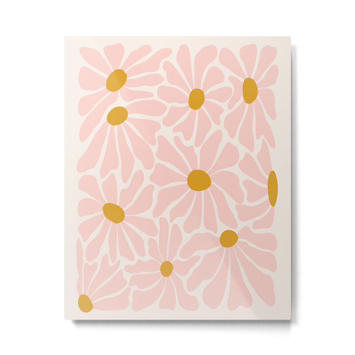 Big Groovy Flower - Light Pink Pastel Metal Print Gallery Image 1