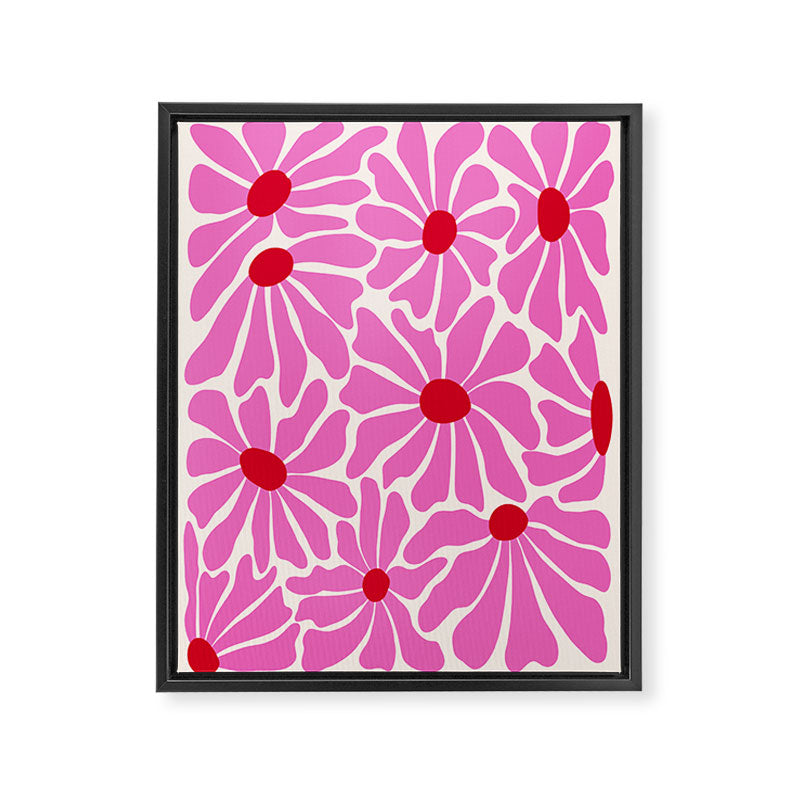 Big Groovy Flower - Pink and Red Framed Canvas Print Gallery Image 8