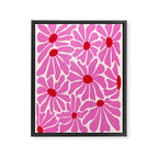 Big Groovy Flower - Pink and Red Framed Canvas Print Gallery Image 8