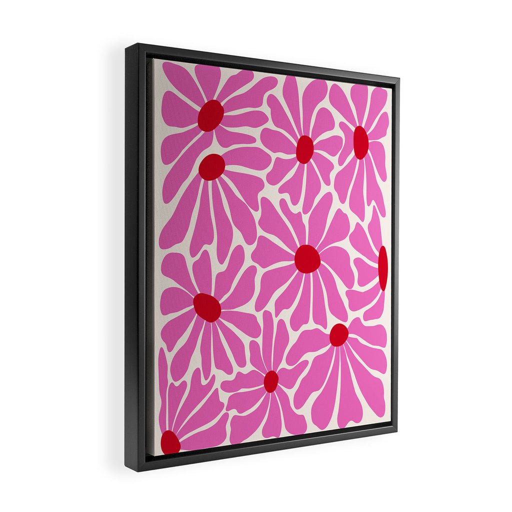 Big Groovy Flower - Pink and Red Framed Canvas Print Gallery Image 2
