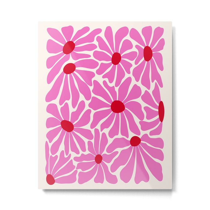 Big Groovy Flower - Pink and Red Metal Print Gallery Image 1