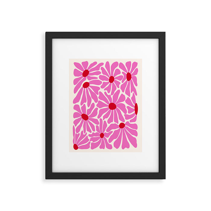 Big Groovy Flower - Pink and Red Framed Art Print Gallery Image 1