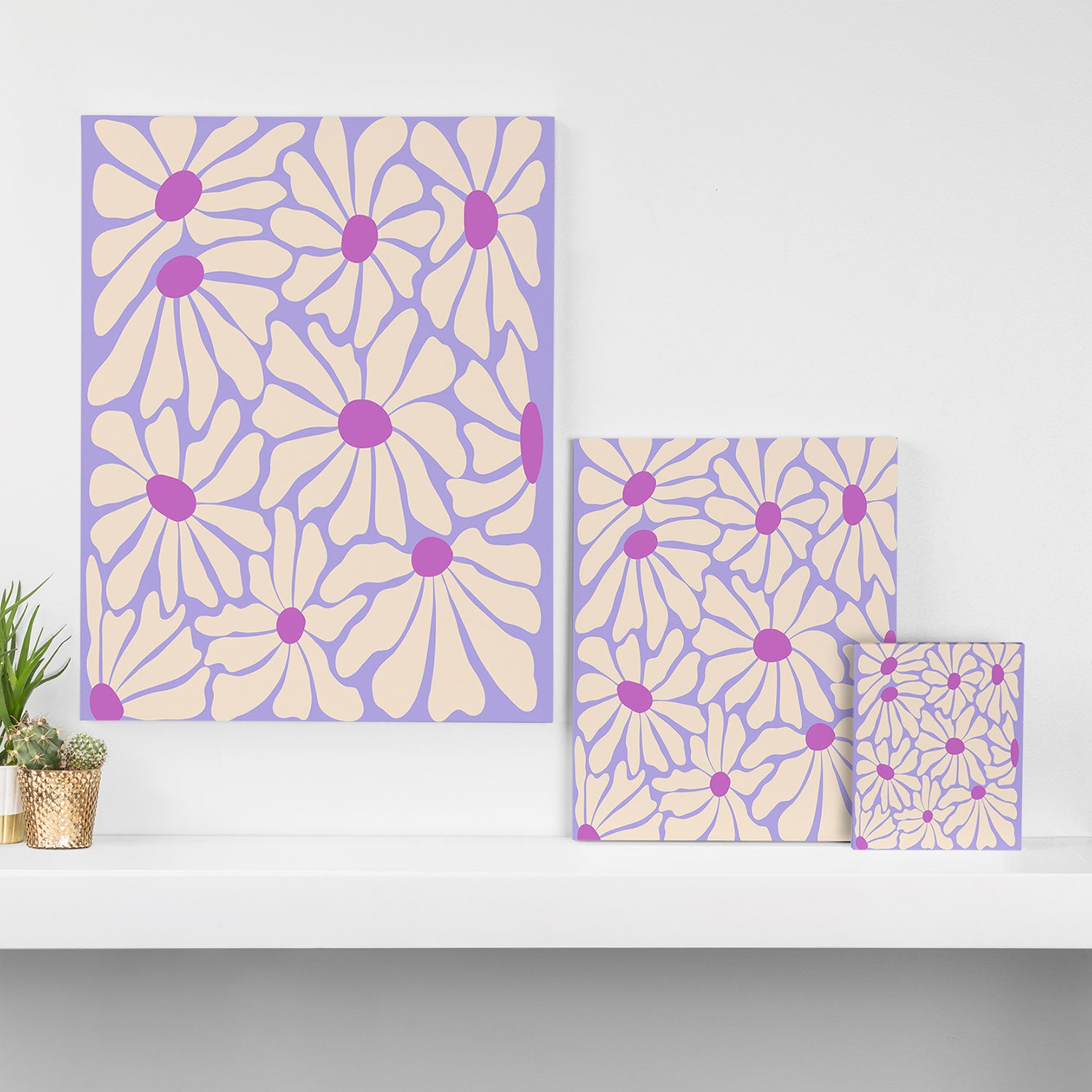 Big Groovy Flower - Purple Canvas Print Gallery Image 3