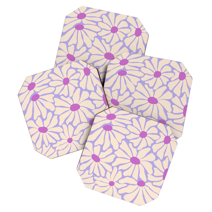 Big Groovy Flower - Purple Coaster Gallery Image 1