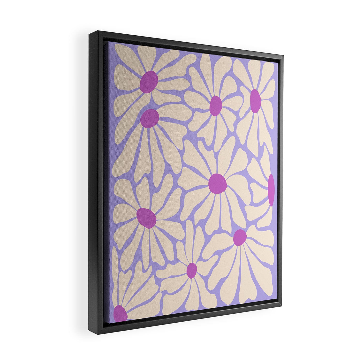 Big Groovy Flower - Purple Framed Canvas Print Gallery Image 2