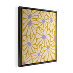Big Groovy Flower - Purple, Yellow, Off-White Framed Canvas Print Gallery Image 2