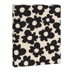 Black and White - Abstract Flower Shape - Cream Background Canvas Print Gallery Image 6
