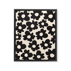 Black and White - Abstract Flower Shape - Cream Background Framed Canvas Print Gallery Image 6