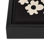 Black and White - Abstract Flower Shape  Framed Canvas Print Gallery Image 3