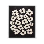 Black and White - Abstract Flower Shape  Framed Canvas Print Gallery Image 6