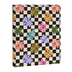 Black and White Checkered - Retro Rainbow Daisies  Canvas Print Gallery Image 8