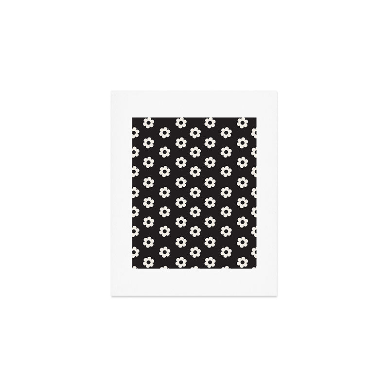 Black and White Daisy Flower Art Print Gallery Image 1
