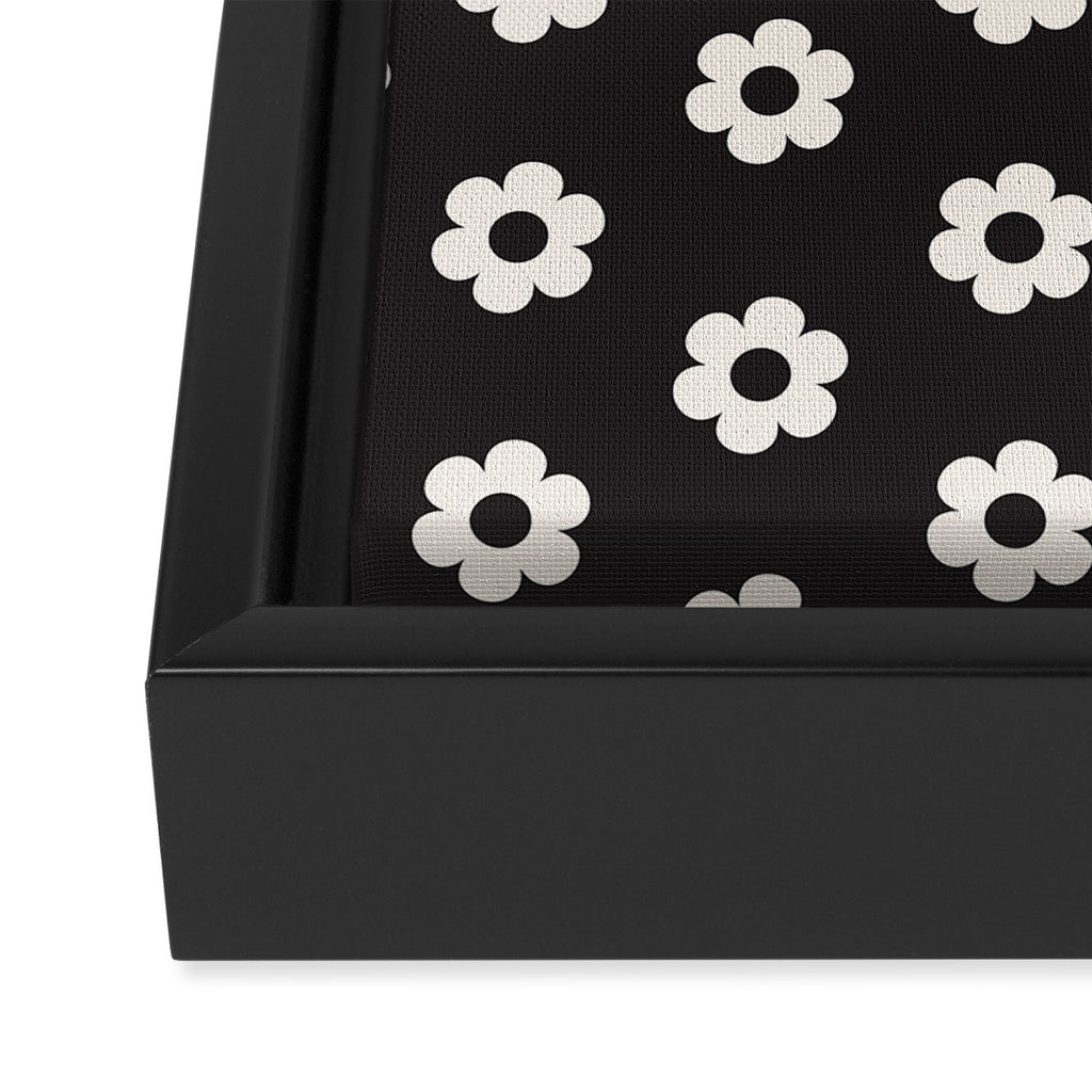 Black and White Daisy Flower Framed Canvas Print Gallery Image 3