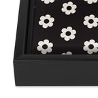 Black and White Daisy Flower Framed Canvas Print Gallery Image 3