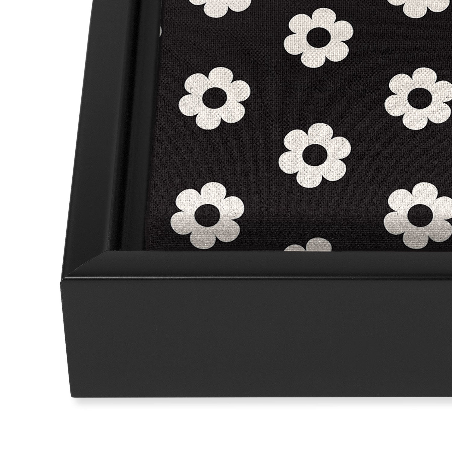 Black and White Daisy Flower Framed Canvas Print Gallery Image 3