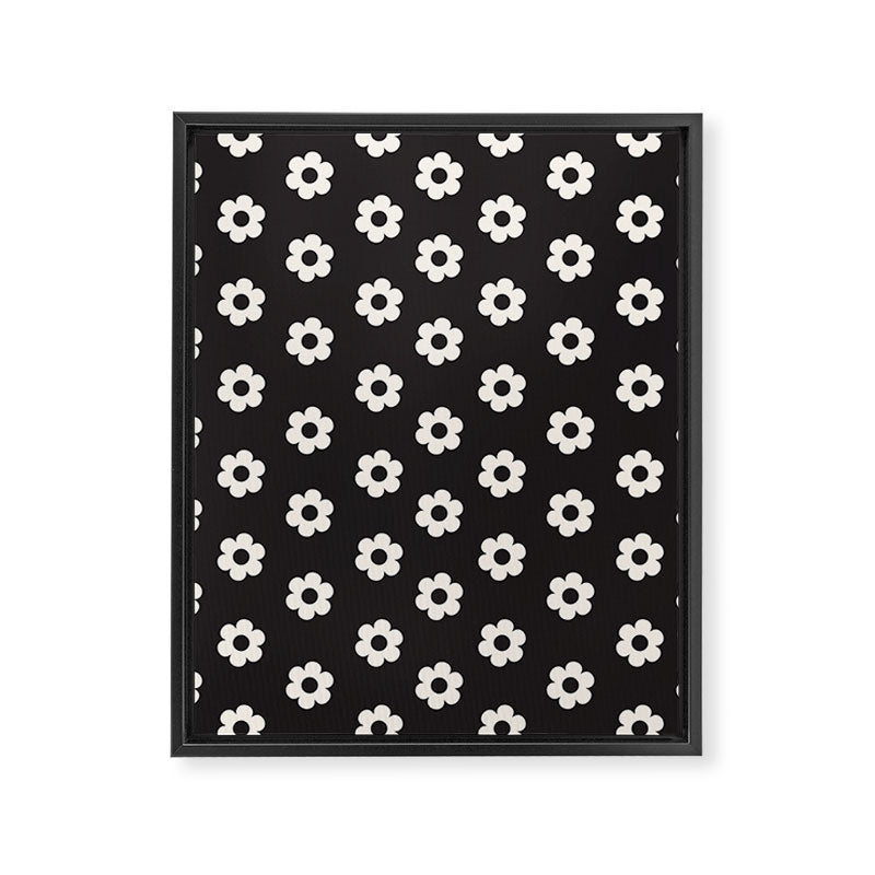 Black and White Daisy Flower Framed Canvas Print Gallery Image 6