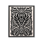 Black and White Folk Leaves  Framed Canvas Print Gallery Image 6
