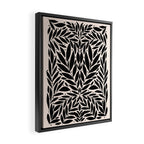 Black and White Folk Leaves  Framed Canvas Print Gallery Image 2
