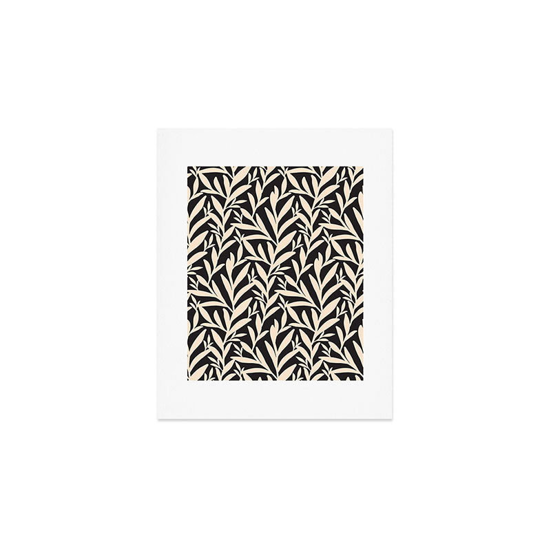 Black and White Leaves 2  Art Print Gallery Image 1