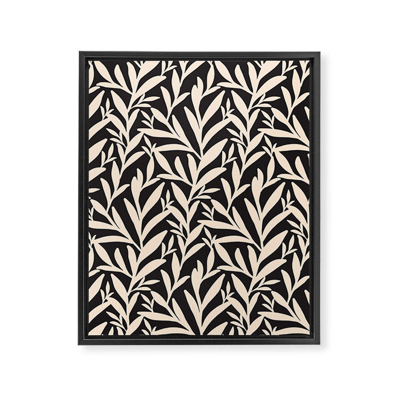 Black and White Leaves 2  Framed Canvas Print Gallery Image 8