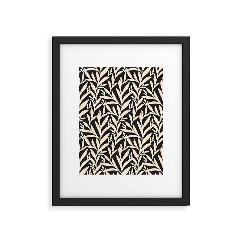 Black and White Leaves 2  Framed Art Print Gallery Image 6