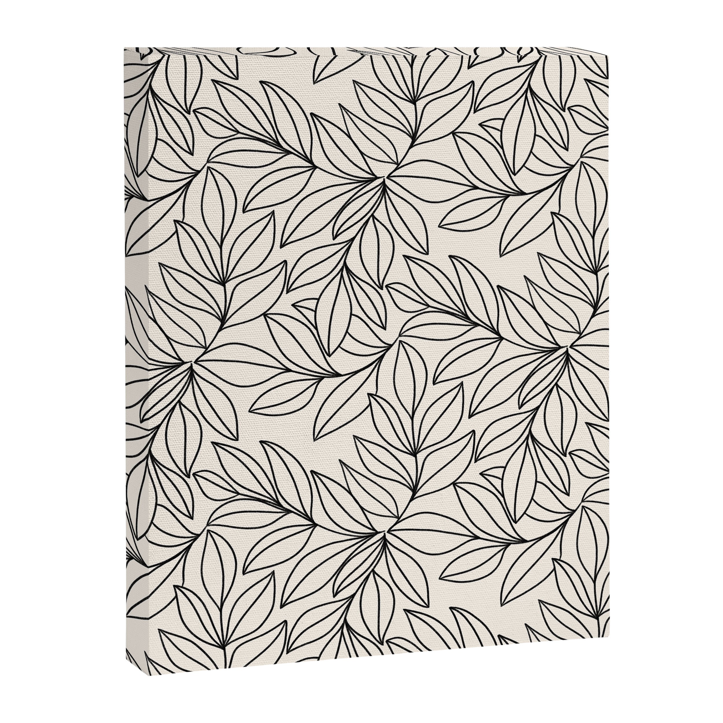 Black and White Leaves  Canvas Print Gallery Image 8