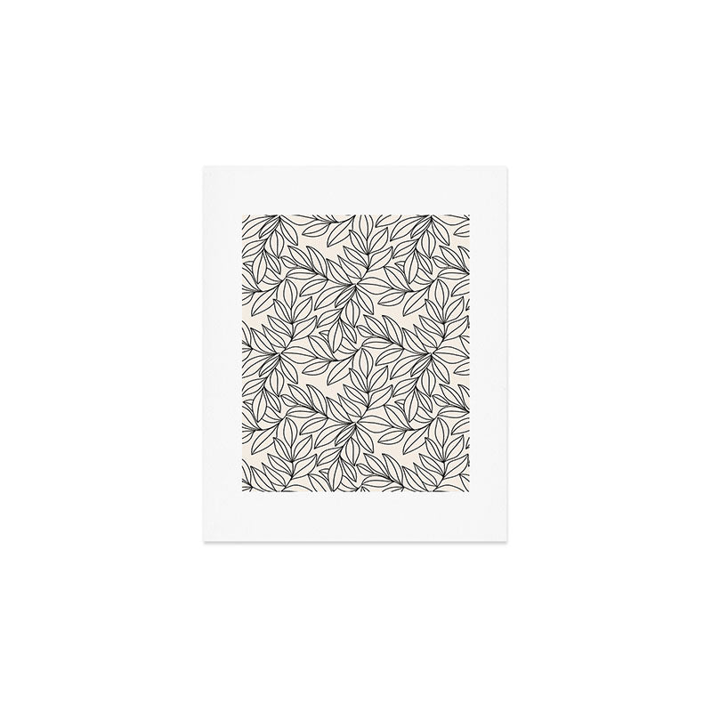 Black and White Leaves  Art Print Gallery Image 1