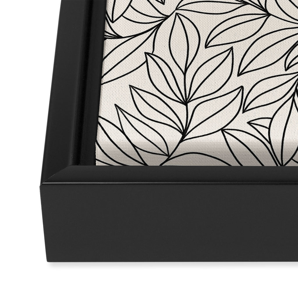 Black and White Leaves  Framed Canvas Print Gallery Image 3
