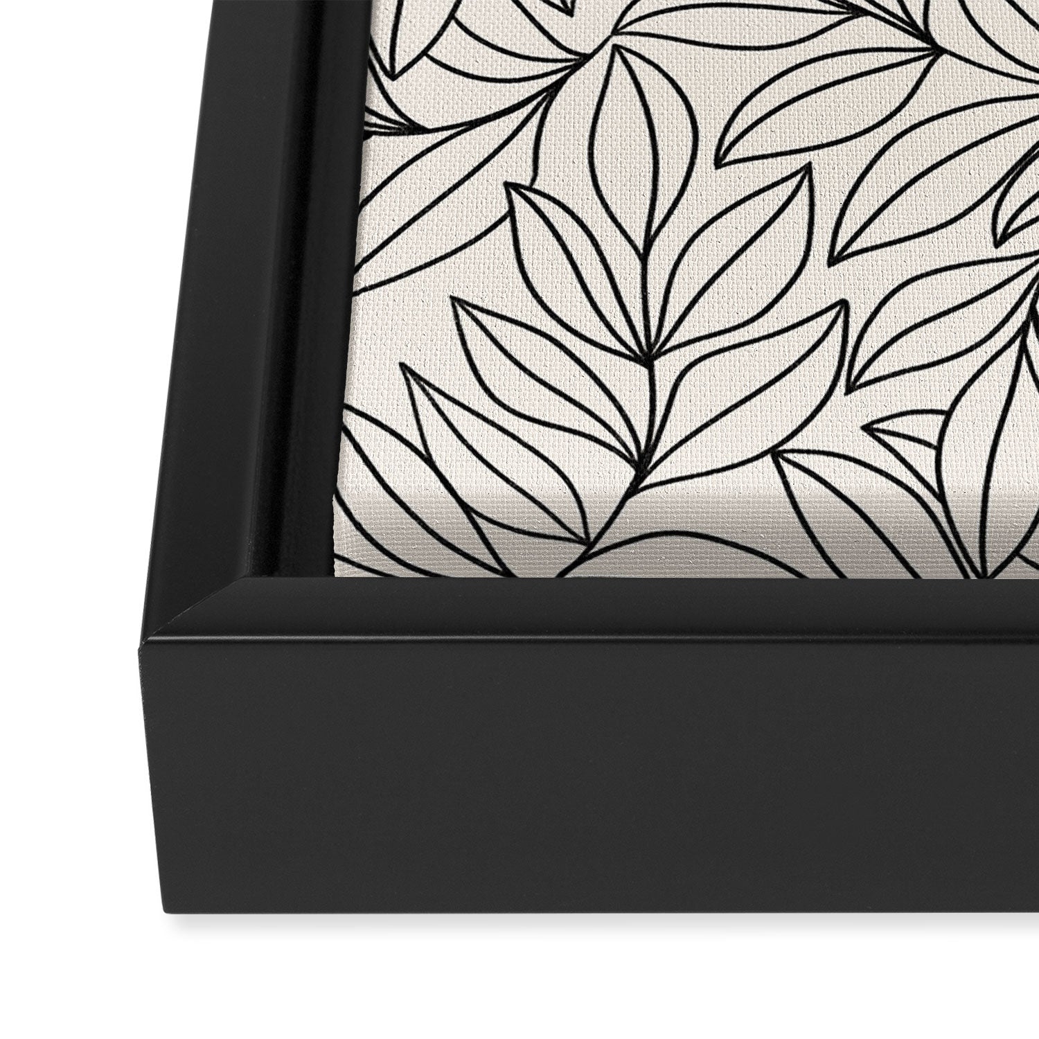 Black and White Leaves  Framed Canvas Print Gallery Image 3