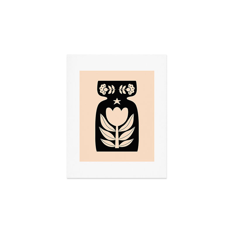 Black and White Minimalist Vase  Art Print Gallery Image 1
