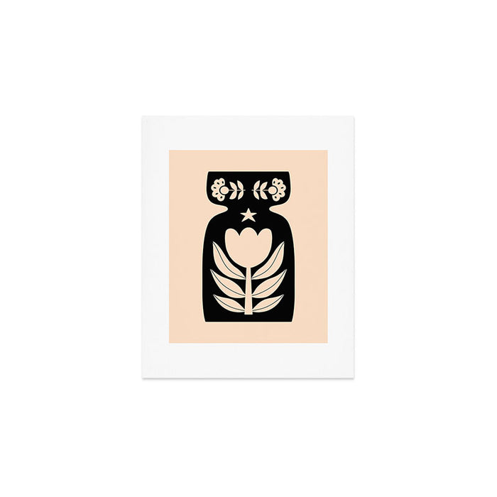 Black and White Minimalist Vase  Art Print Gallery Image 1